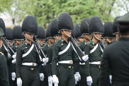 BANGKOK, THAILAND - MARCH 25  The Royal Cremation Ceremony of Prince Bejaratana Rajasuda Sirisobhabannavadi  Members of the Sanam Luang, Bangkok, Thailand  March 25, 2012 のeditorial素材