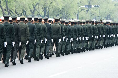BANGKOK, THAILAND - MARCH 25  The Royal Cremation Ceremony of Prince Bejaratana Rajasuda Sirisobhabannavadi  Members of the Sanam Luang, Bangkok, Thailand  March 25, 2012 のeditorial素材