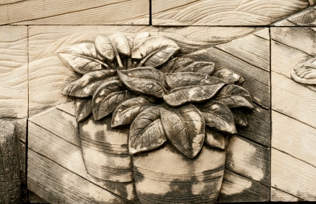 native molding art on wall in thai styleのeditorial素材