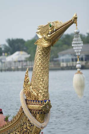 BANGKOK,THAILAND-NOVEMBER,2 The Royal Barge Procession Exercises on the occasion for Royal Kathin ceremony which will take place at Wat Arun Ratchavararam,November 2,2012 in Bangkok,Thailand のeditorial素材
