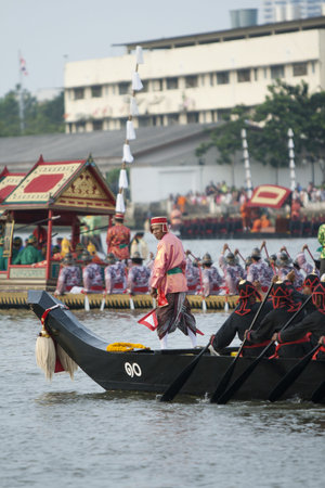 BANGKOK,THAILAND-NOVEMBER,2 The Royal Barge Procession Exercises on the occasion for Royal Kathin...