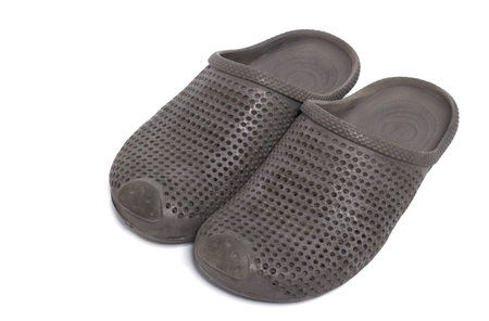 rubber shoe on white background