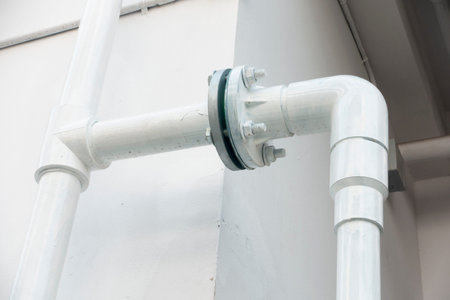 close up water pipe on wall