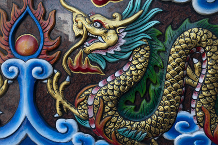 golden dragons in chinese styleの写真素材