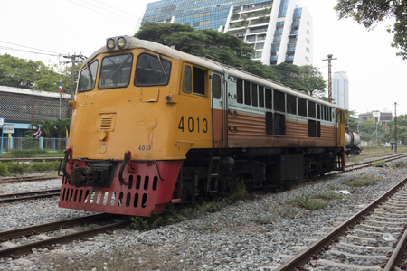 Bangkok, Thailand - May 16 2019:diesel locomotive of the Thai State Railway in bangkok klongtoey stationのeditorial素材