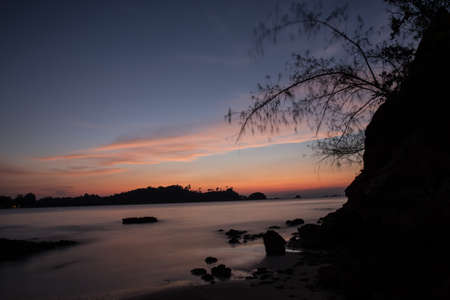 sea at nightの写真素材