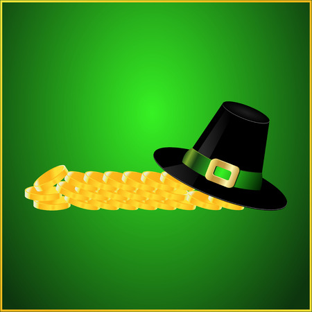 Postcard Hat and Gold Coinのイラスト素材