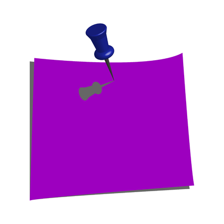 Push Pin and a Paper Noteのイラスト素材