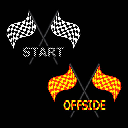 Race Flag and Offside Flag illustrationsのイラスト素材