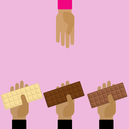 Hand with Chocolateのイラスト素材