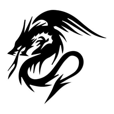 Dragon silhouetteのイラスト素材