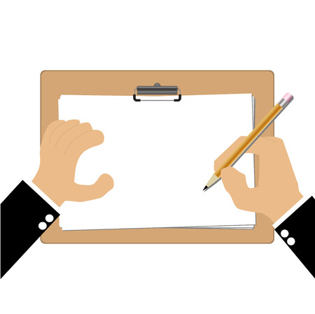Hand of bussiness man with Clipboardのイラスト素材