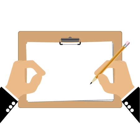 Hand of bussiness man with Clipboardのイラスト素材