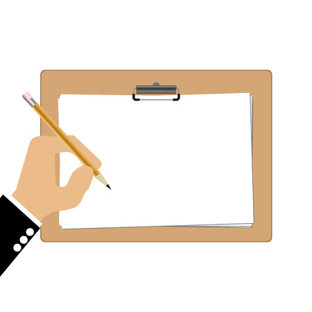 Hand of bussiness man with Clipboardのイラスト素材
