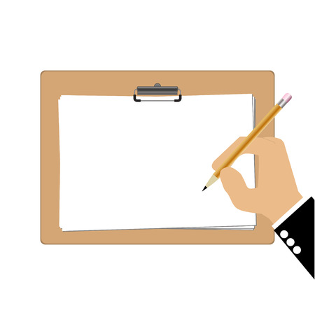 Hand of bussiness man with Clipboardのイラスト素材