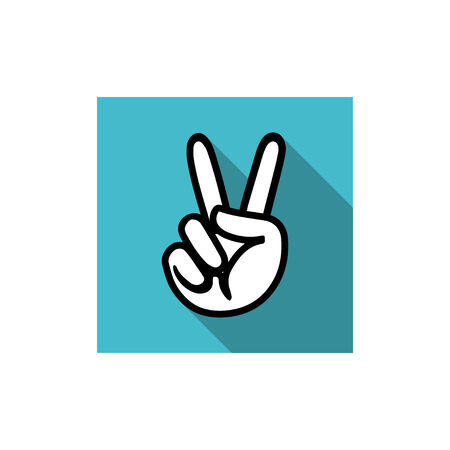 hand pointing two fingersのイラスト素材
