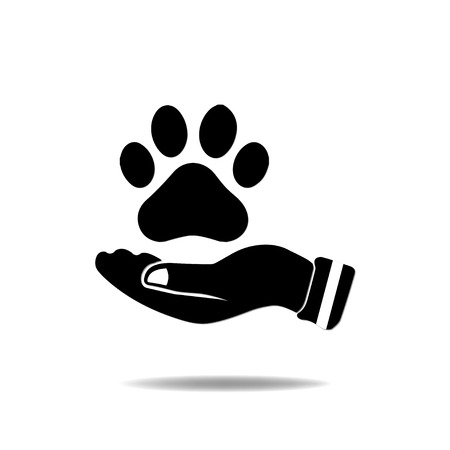 Hand with Paw Printのイラスト素材