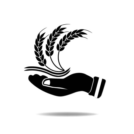 Hand with Wheat.のイラスト素材