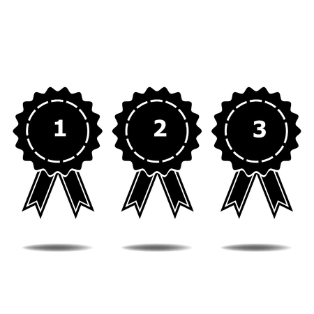 badge with ribbons iconのイラスト素材