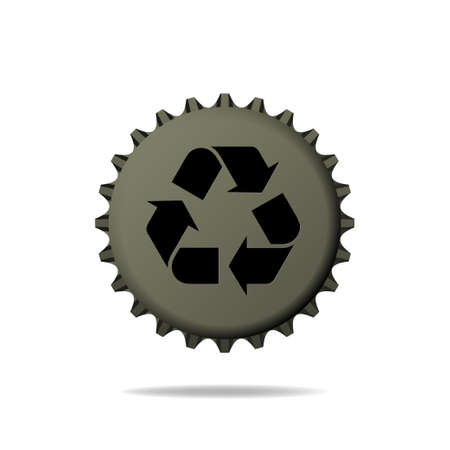 Bottle Cap with Recycle signのイラスト素材