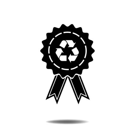 badge ribbons Recycle sign iconのイラスト素材