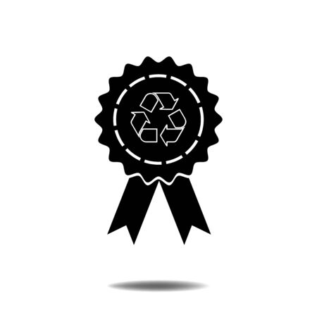 badge ribbons Recycle sign iconのイラスト素材