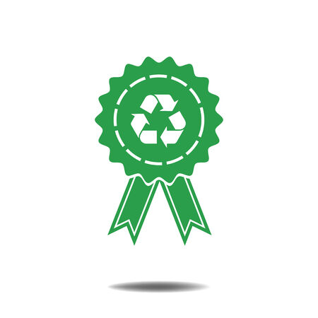 badge ribbons Recycle sign iconのイラスト素材