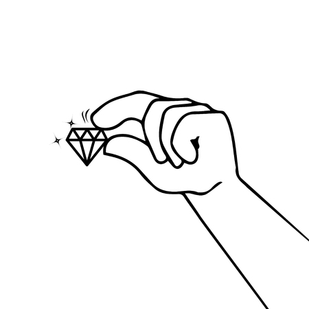 Hand with Diamondのイラスト素材