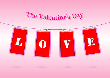 Valentine Hanging Labelのイラスト素材