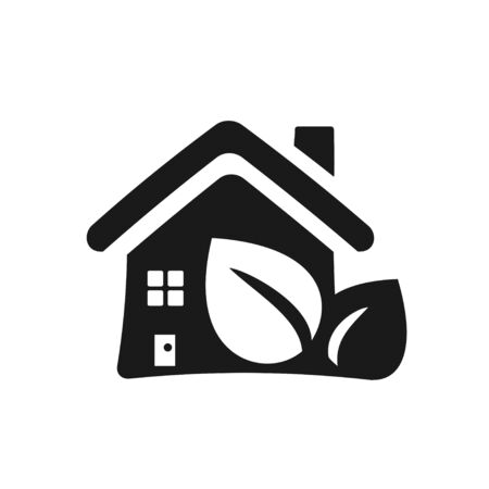 Home with leafのイラスト素材