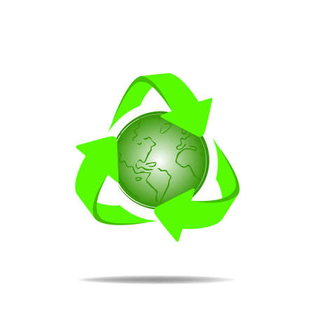 Recycle with Globeのイラスト素材