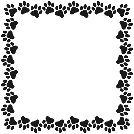 Paw Prints Frameのイラスト素材