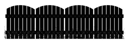 Wooden fence with Grassのイラスト素材