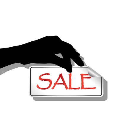 Hand with Sale Tagのイラスト素材