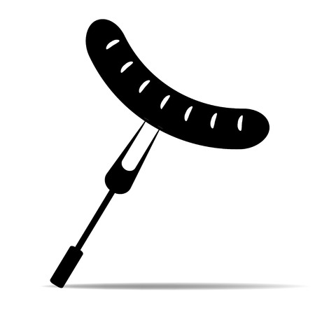Grilled Sausage and Forkのイラスト素材