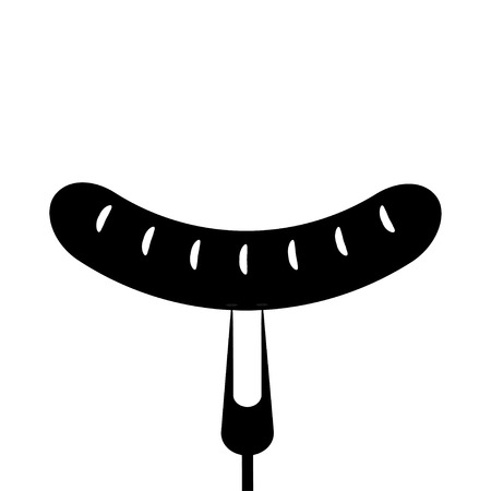 Grilled Sausage and Forkのイラスト素材
