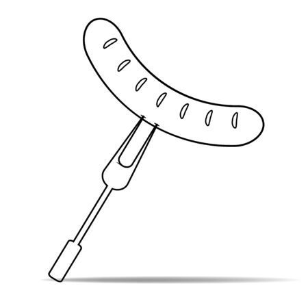 Grilled Sausage and Forkのイラスト素材