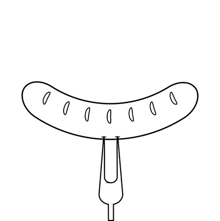 Grilled Sausage and Forkのイラスト素材