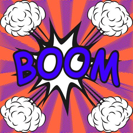 BOOM ! Comic speech bubbles in pop art styleのイラスト素材