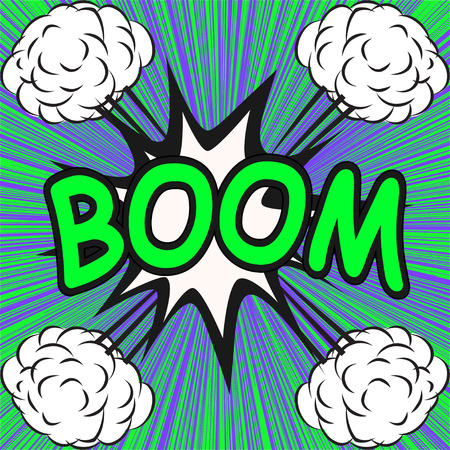 BOOM ! Comic speech bubbles in pop art styleのイラスト素材