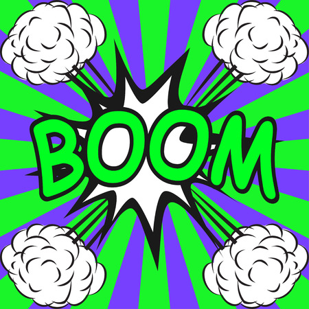 BOOM ! Comic speech bubbles in pop art styleのイラスト素材