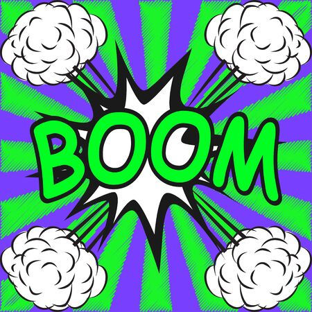 BOOM ! Comic speech bubbles in pop art styleのイラスト素材