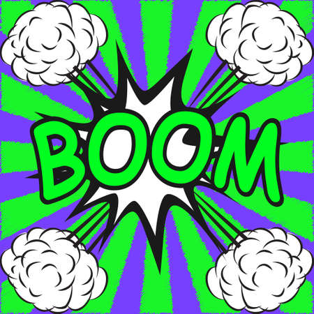 BOOM ! Comic speech bubbles in pop art styleのイラスト素材