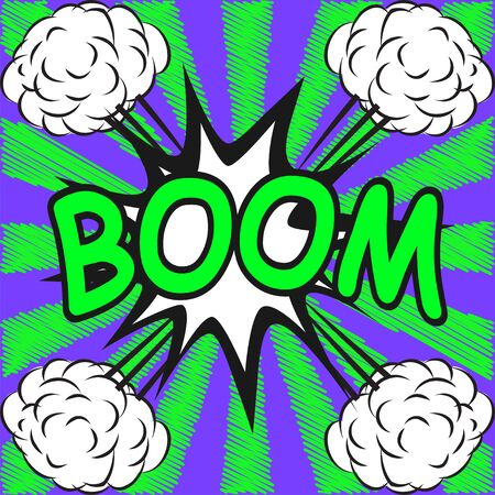 BOOM ! Comic speech bubbles in pop art styleのイラスト素材