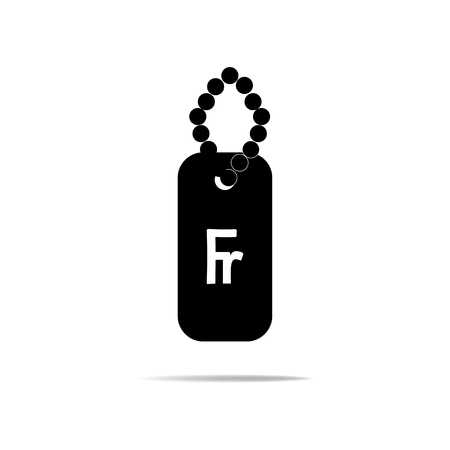 Dog Tags Icon with France Franc Signのイラスト素材