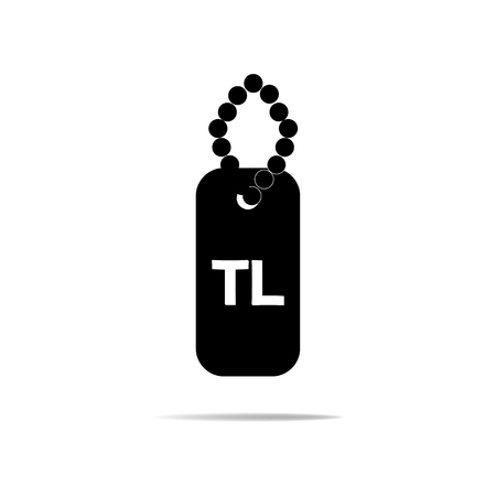 Dog Tags Icon with Turkey Lira Signのイラスト素材