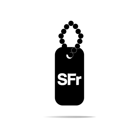 Dog Tags Icon with Switzerland Frunc Signのイラスト素材