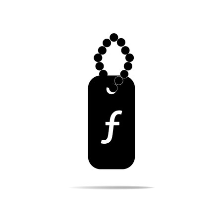 Dog Tags Icon with Won Signのイラスト素材