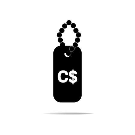 Dog Tags Icon with Canada Dollar Signのイラスト素材