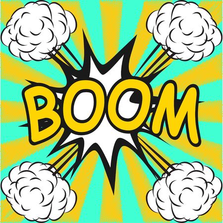 BOOM ! Comic speech bubbles in pop art styleのイラスト素材